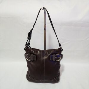 VINTAGE Coach Ergo Brown Leather Buckle Hobo Shoulder Bag No. C06D-1453 GOOD